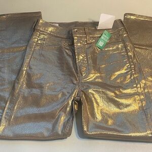 GAP Metallic Gold Cropped Ankle Pants
